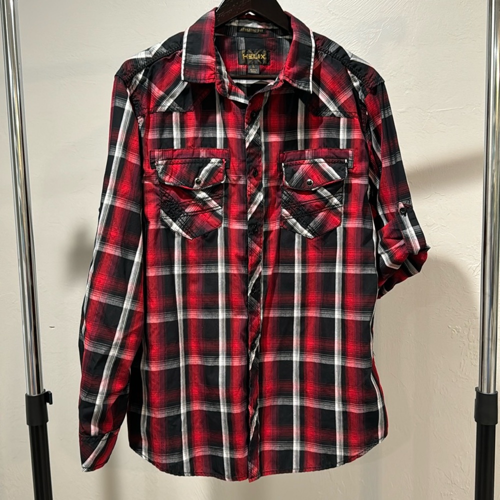 Helix Button Up Shirt, Size Large